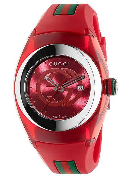 gucci sync red watch|gucci watch with rubber strap.